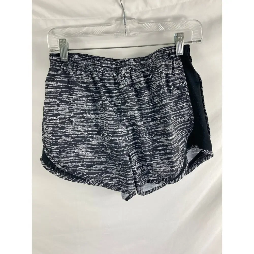 Nike Dri Fit Womans Lined Black White Pattern Athletic Shorts Size Medium